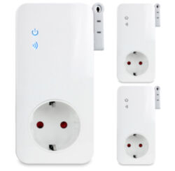 Комплект GSM - Розетка Simpal T4002V2 (1 ведущая + 2 ведомых) работа по расписанию, датчик температуры, управление по SMS